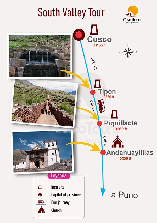 mapa south valley tour