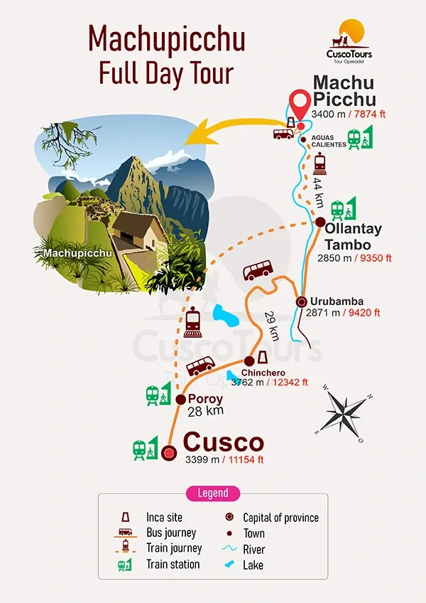 machupicchu full day tour map